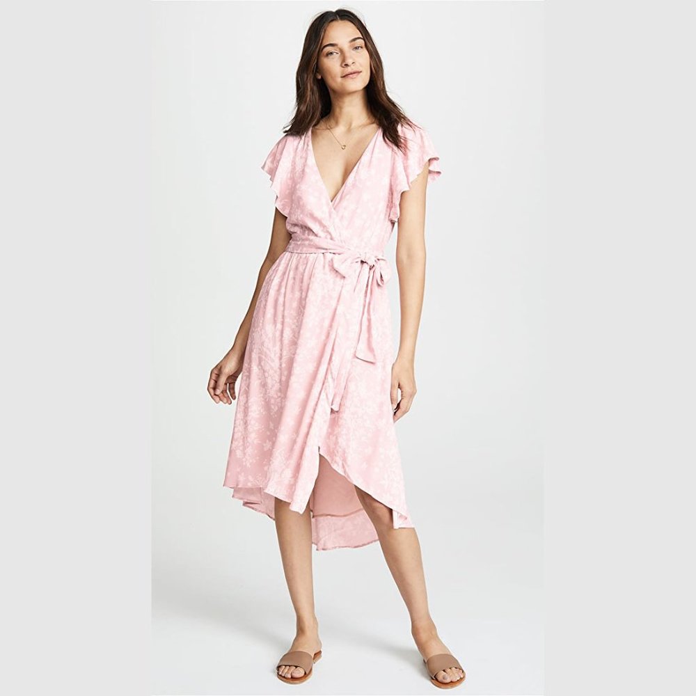 Mcguire "Bassinger" Soft Pink Faux Wrap Dress